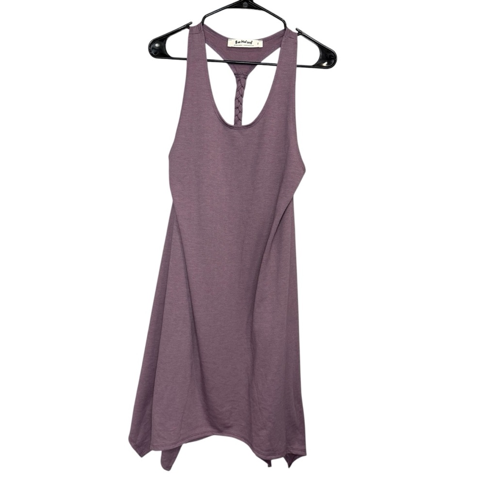 Three‎ Bird Nest Asymmetrical Purple Dress with Braided Back Size Large